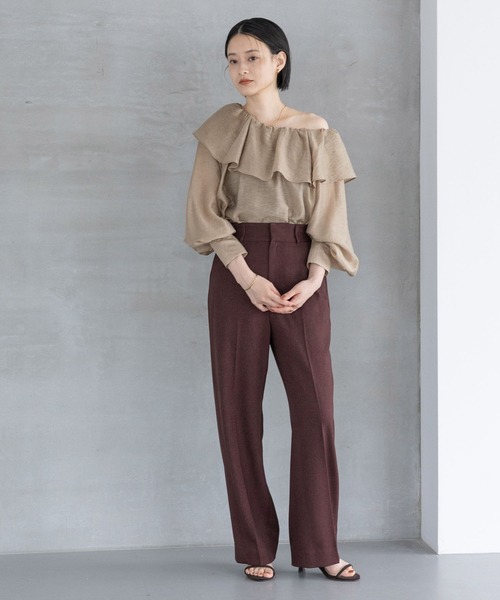 セール】【セットアップ対応】Wライクストレートパンツ（スラックス