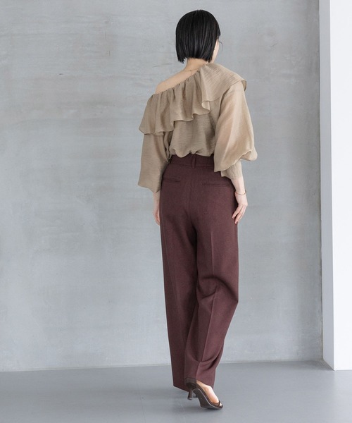 A part by（アパートバイ）の「【セットアップ対応】Ｗライクストレートパンツ（スラックス・レディース・ブラウン系その他/ネイビー/グレー系その他4・MEDIUM/SMALL）」の19枚目の写真