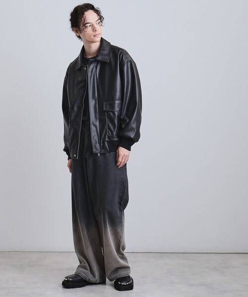 tk.TAKEO KIKUCHI（ティーケータケオキクチ）の「A－2シンセティックレザーブルゾン（ブルゾン・メンズ・ブラック/ダークブラウン系/ブラック系・01/02/03/04）」の6枚目の写真