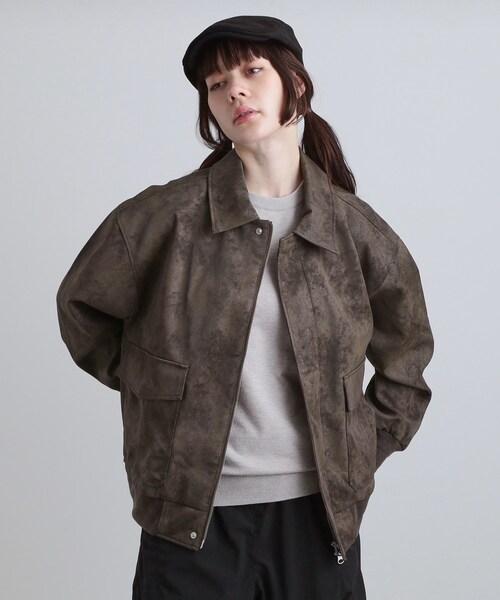 tk.TAKEO KIKUCHI（ティーケータケオキクチ）の「A－2シンセティックレザーブルゾン（ブルゾン・メンズ・ブラック/ダークブラウン系/ブラック系・01/02/03/04）」の22枚目の写真