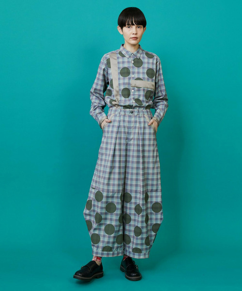 FRAPBOIS(フラボア)の「チェックオンドット パンツ(その他パンツ・レディース・ブラック系その他/ブルー系その他・1/0)」の9枚目の写真