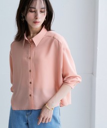 SMILE LAND | ＜大きいサイズ＞ シアーショート丈シャツ（吸汗速乾・防しわ）(シャツ/ブラウス)