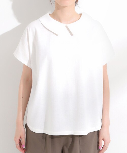 SHOO・LA・RUE（シューラルー）の「【S-LL】こだわりの襟バランスが大人かわいい ボックスシルエットトップス（Tシャツ/カットソー・レディース・ブラック/アイボリー・04/03/02/01）」の8枚目の写真