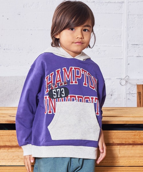 Life Support Products（ライフサポートプロダクツ）の「レイヤープリントパーカー（パーカー・キッズ・パープル/ホワイト系その他/ブラック/杢グレー・80/90/95/100/110/120/130/140/150）」の4枚目の写真