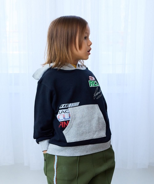 Life Support Products（ライフサポートプロダクツ）の「レイヤープリントパーカー（パーカー・キッズ・パープル/ホワイト系その他/ブラック/杢グレー・80/90/95/100/110/120/130/140/150）」の3枚目の写真