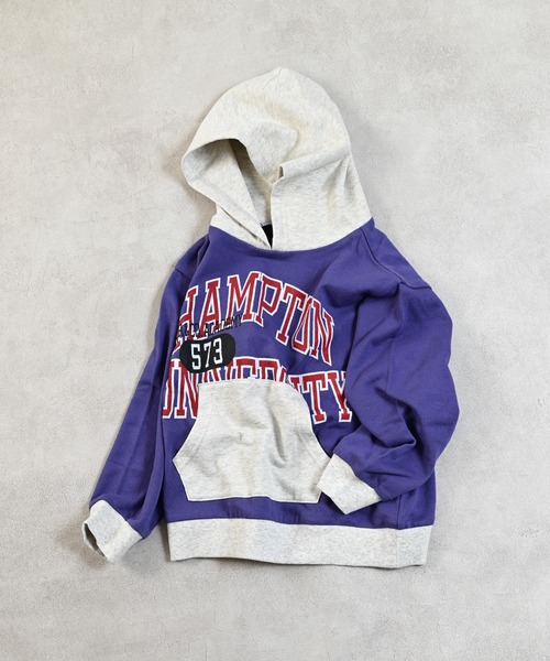 Life Support Products（ライフサポートプロダクツ）の「レイヤープリントパーカー（パーカー・キッズ・パープル/ホワイト系その他/ブラック/杢グレー・80/90/95/100/110/120/130/140/150）」の6枚目の写真