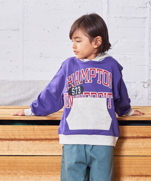 Life Support Products（ライフサポートプロダクツ）の「レイヤープリントパーカー（パーカー・キッズ・パープル/ホワイト系その他/ブラック/杢グレー・80/90/95/100/110/120/130/140/150）」の7枚目の写真