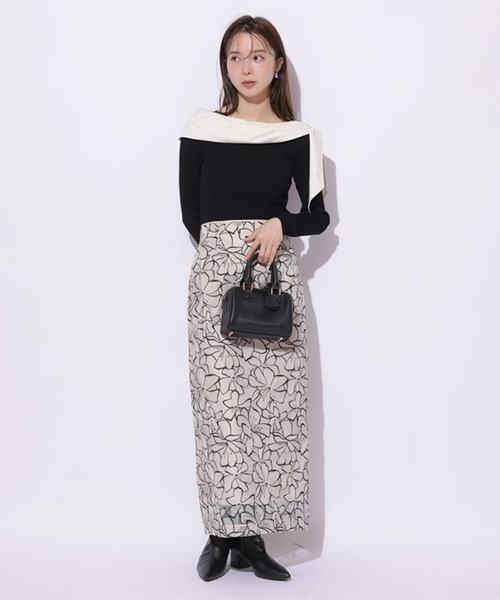ビオラ刺繍スカート Mystrada ビオラ刺繍スカート（スカート