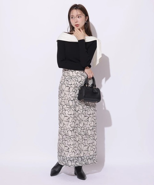 Mystrada 刺繍ロングスカート Mystrada（マイストラーダ）の「ビオラ刺繍スカート（スカート）」 - WEAR