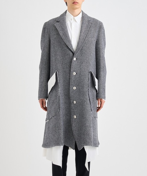 sulvam 22SS コート サルバム sulvam Long Broken Coat （Black Black
