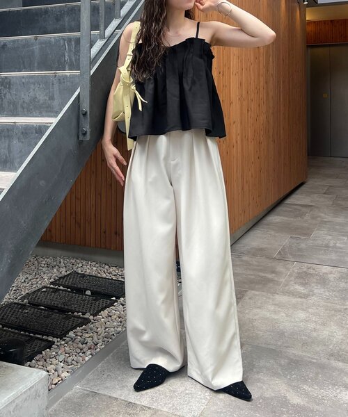 CAPRICIEUX LE'MAGE（カプリシューレマージュ）の「タックフレアキャミ（シャツ/ブラウス・レディース・ベージュ/ブラック・FREE）」の17枚目の写真