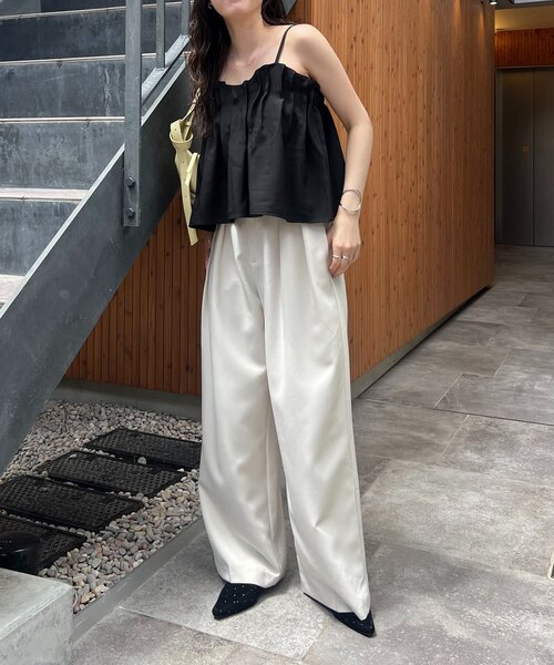 CAPRICIEUX LE'MAGE（カプリシューレマージュ）の「タックフレアキャミ（シャツ/ブラウス・レディース・ベージュ/ブラック・FREE）」の18枚目の写真