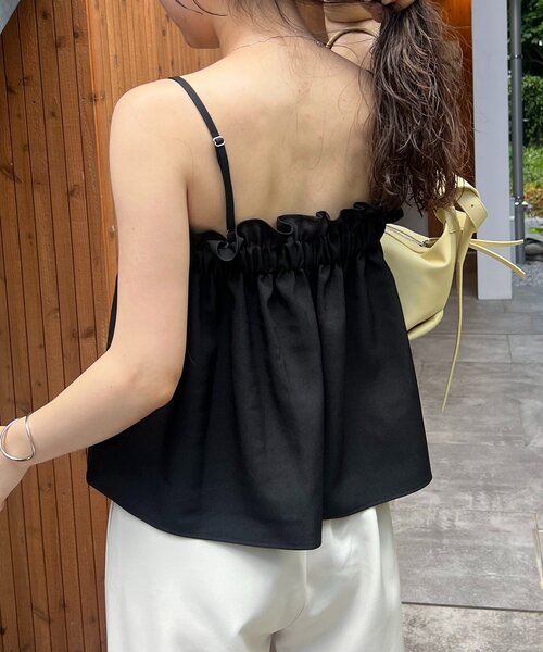 CAPRICIEUX LE'MAGE（カプリシューレマージュ）の「タックフレアキャミ（シャツ/ブラウス・レディース・ベージュ/ブラック・FREE）」の19枚目の写真