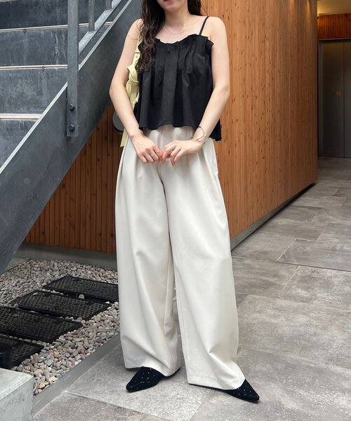 CAPRICIEUX LE'MAGE（カプリシューレマージュ）の「タックフレアキャミ（シャツ/ブラウス・レディース・ベージュ/ブラック・FREE）」の20枚目の写真