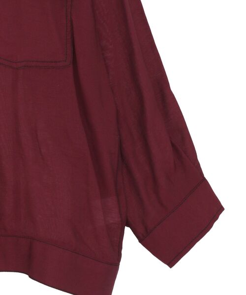 ELENCARE DUE（エレンカーレデュエ）の「・ELENCARE DUE カラーステッチシアーGジャンⅡ（テーラードジャケット・レディース・ボルドー/ブラック/オフホワイト/チャコールグレー・FREE）」の6枚目の写真