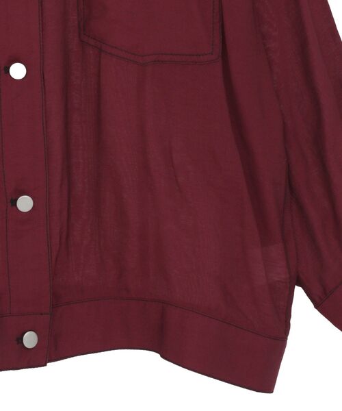 ELENCARE DUE（エレンカーレデュエ）の「・ELENCARE DUE カラーステッチシアーGジャンⅡ（テーラードジャケット・レディース・ボルドー/ブラック/オフホワイト/チャコールグレー・FREE）」の7枚目の写真