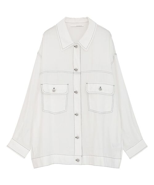 ELENCARE DUE（エレンカーレデュエ）の「・ELENCARE DUE カラーステッチシアーGジャンⅡ（テーラードジャケット・レディース・ボルドー/ブラック/オフホワイト/チャコールグレー・FREE）」の12枚目の写真