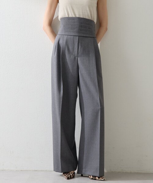 Whim Gazette（ウィムガゼット）の「カマーベルトタックパンツ（その他パンツ・レディース・ブラック/グレー・FREE）」の2枚目の写真