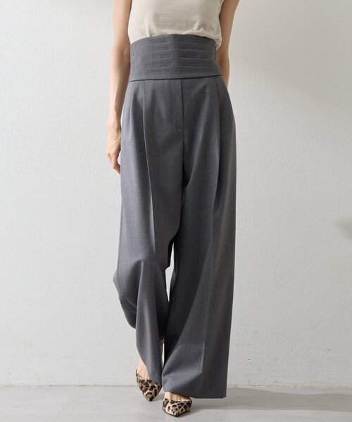 Whim Gazette（ウィムガゼット）の「カマーベルトタックパンツ（その他パンツ・レディース・ブラック/グレー・FREE）」の4枚目の写真