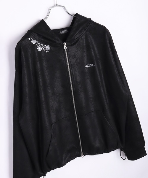 PU-резер стиль фулджип паркаер длинный рукав — куртка PU leather full-zip parka, длинный рукав