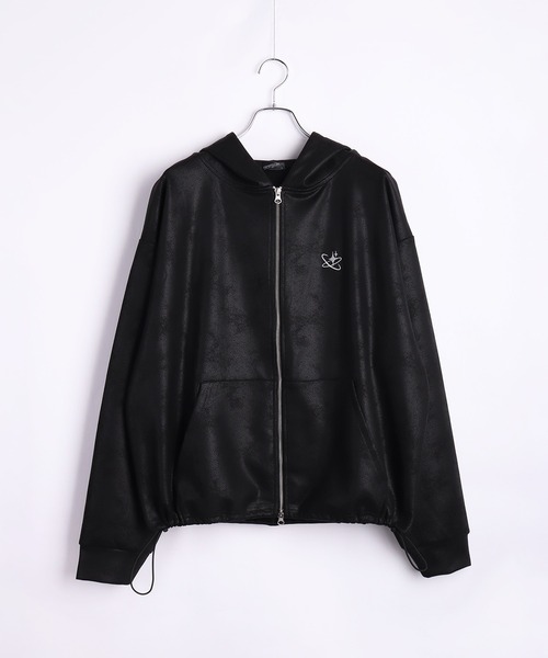 WESTSEA(ウエストシー)の「PUレザー風 フルジップパーカー 長袖(パーカー・メンズ・ブラック系その他/ブラック・L/M)」の8枚目の写真
