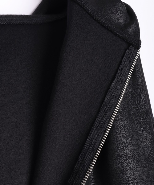WESTSEA(ウエストシー)の「PUレザー風 フルジップパーカー 長袖(パーカー・メンズ・ブラック系その他/ブラック・L/M)」の19枚目の写真