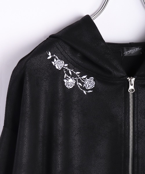 WESTSEA(ウエストシー)の「PUレザー風 フルジップパーカー 長袖(パーカー・メンズ・ブラック系その他/ブラック・L/M)」の15枚目の写真