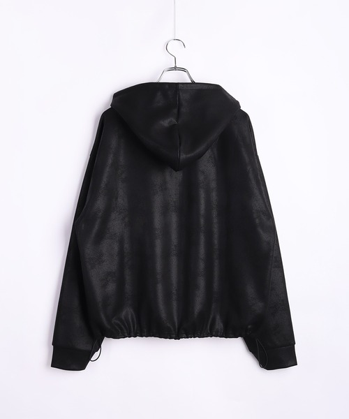 WESTSEA(ウエストシー)の「PUレザー風 フルジップパーカー 長袖(パーカー・メンズ・ブラック系その他/ブラック・L/M)」の13枚目の写真