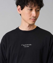 a.v.v（アーヴェヴェ）の「【コットン100％】ミニロゴプリントロングTシャツ　セミワイドシルエット（Tシャツ/カットソー）」