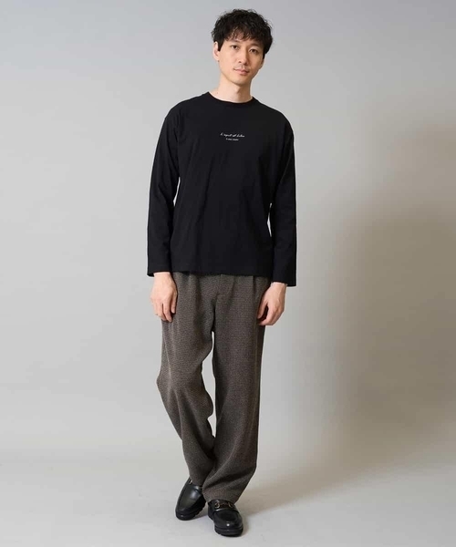 a.v.v（アーヴェヴェ）の「【コットン100％】ミニロゴプリントロングTシャツ　セミワイドシルエット（Tシャツ/カットソー・メンズ・ホワイト/チャコールグレー/ブラック/グリーン/クリーム・46/48/50/44）」の7枚目の写真