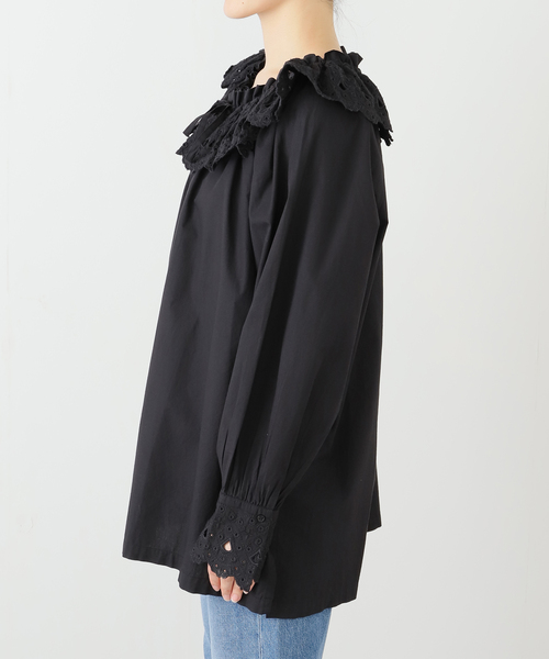 SARA MALLIKA/サラマリカ】 COTTON SCALLOP COLLAR BL：ブラウス