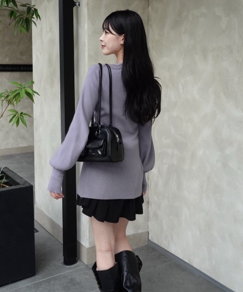 mellowneon（メロウネオン）の「ホックリブニットカーディガン（カーディガン/ボレロ・レディース・チャコールグレー/アイボリー/ダークブルー・FREE）」の17枚目の写真