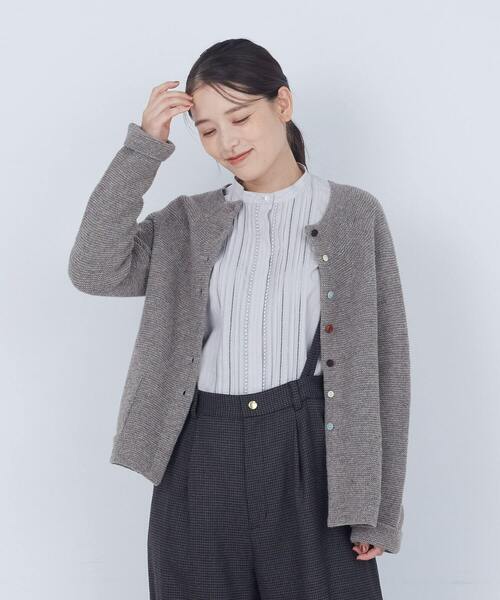 リシェスガーター配色釦カーディガン（カーディガン/ボレロ）｜ADIEU