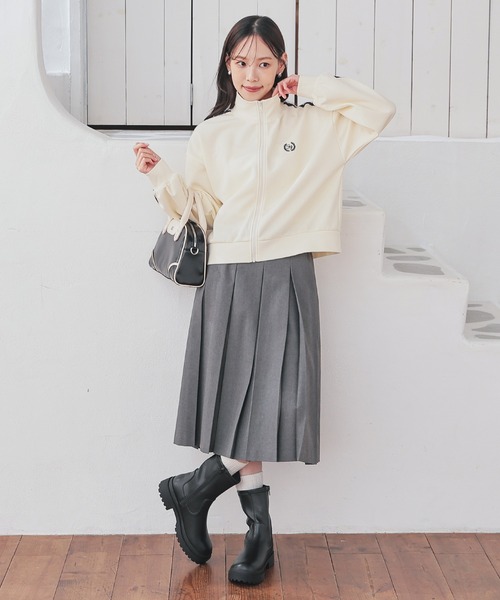 Honeys(ハニーズ)の「ゆるトラックジャケット(ジャージ・レディース・サックスブルー/アイボリー/ネイビー・L/S/M)」の4枚目の写真