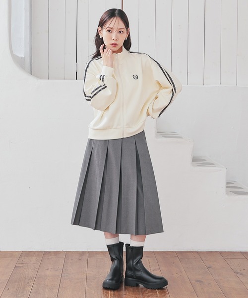 Honeys(ハニーズ)の「ゆるトラックジャケット(ジャージ・レディース・サックスブルー/アイボリー/ネイビー・L/S/M)」の5枚目の写真
