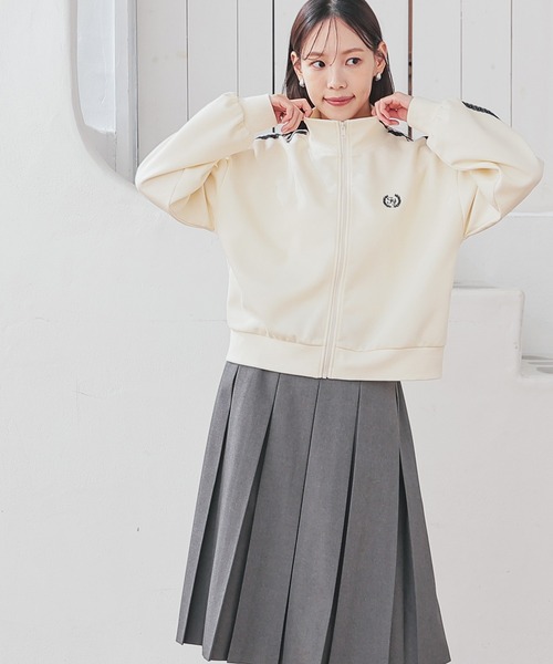 Honeys(ハニーズ)の「ゆるトラックジャケット(ジャージ・レディース・サックスブルー/アイボリー/ネイビー・L/S/M)」の7枚目の写真