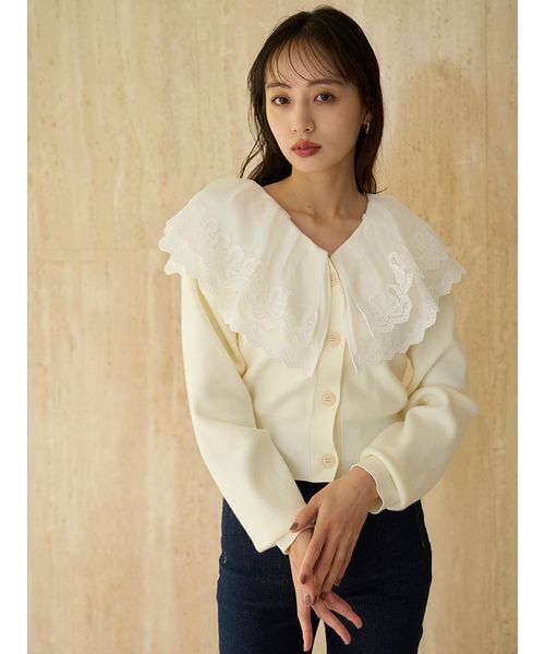 レースカラーニットプルオーバー（ニット/セーター）｜SNIDEL