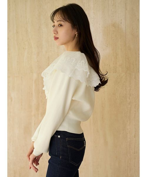 レースカラーニットプルオーバー（ニット/セーター）｜SNIDEL