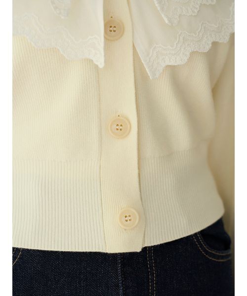 SNIDEL（スナイデル）の「レースカラーニットプルオーバー（ニット/セーター・レディース・ブラウン/ネイビー/アイボリー・F）」の11枚目の写真