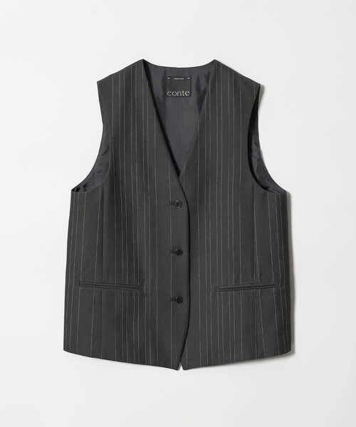 美品　＜conte＞ジャカード パッチポケットベスト 中古・古着通販】Conte (コンテ) ジャカードパッチポケット