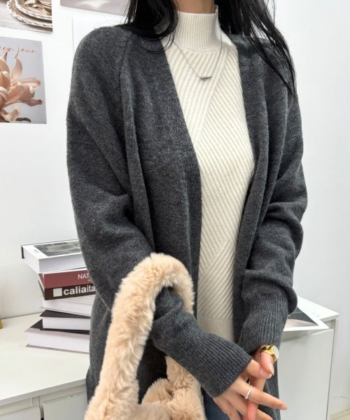45R ふわふわループニットボレロ セール】ロングニットふわふわカーデ（カーディガン/ボレロ