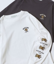 POWER TO THE PEOPLE（パワートゥーザピープル）の「2025AW POWER TO THE PEOPLE/パワートゥザピープル トラ袖刺繍/黒猫/マルチドックバック刺繍 ロンT 長袖 ロングスリーブTシャツ レディース メンズ（Tシャツ/カットソー・メンズ）」