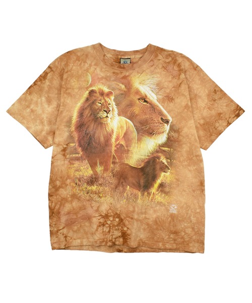 LABORATORY R(ラボラトリーアール)の「【USED】Y2K LIQUID BLUE “Lion” タイダイ アニマル Tシャツ USA製(Tシャツ/カットソー・メンズ・ブラウン・X-LARGE)」の1枚目の写真
