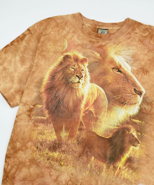 LABORATORY R(ラボラトリーアール)の「【USED】Y2K LIQUID BLUE “Lion” タイダイ アニマル Tシャツ USA製(Tシャツ/カットソー・メンズ・ブラウン・X-LARGE)」の2枚目の写真
