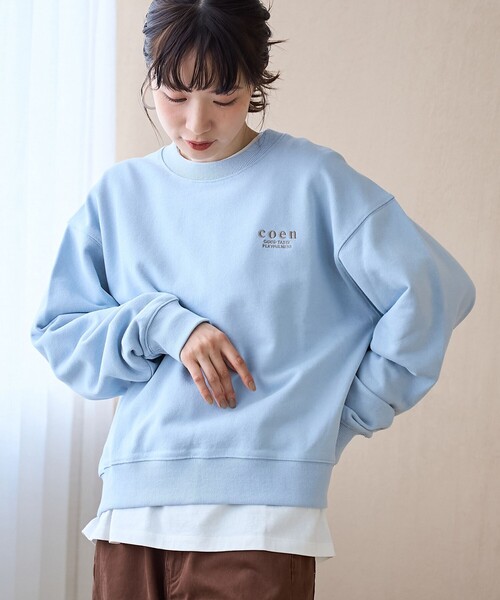 coen(コーエン)の「【新色登場】COEN(コーエン)ロゴ刺繍 C/N裏毛スウェット(スウェット・レディース・ブラック/ナチュラル/ライトグレー/ダークブラウン/レッド/ライトブルー/その他1/オフホワイト/その他2/ダークグレー/イエロー/ライトピンク・M/L)」の12枚目の写真