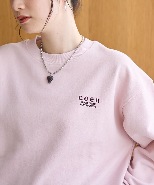 coen(コーエン)の「【新色登場】COEN(コーエン)ロゴ刺繍 C/N裏毛スウェット(スウェット・レディース・ブラック/ナチュラル/ライトグレー/ダークブラウン/レッド/ライトブルー/その他1/オフホワイト/その他2/ダークグレー/イエロー/ライトピンク・M/L)」の9枚目の写真