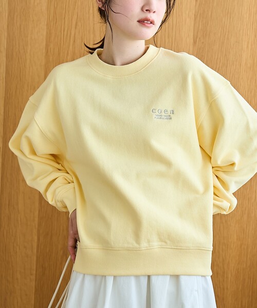 coen(コーエン)の「【新色登場】COEN(コーエン)ロゴ刺繍 C/N裏毛スウェット(スウェット・レディース・ブラック/ナチュラル/ライトグレー/ダークブラウン/レッド/ライトブルー/その他1/オフホワイト/その他2/ダークグレー/イエロー/ライトピンク・M/L)」の8枚目の写真