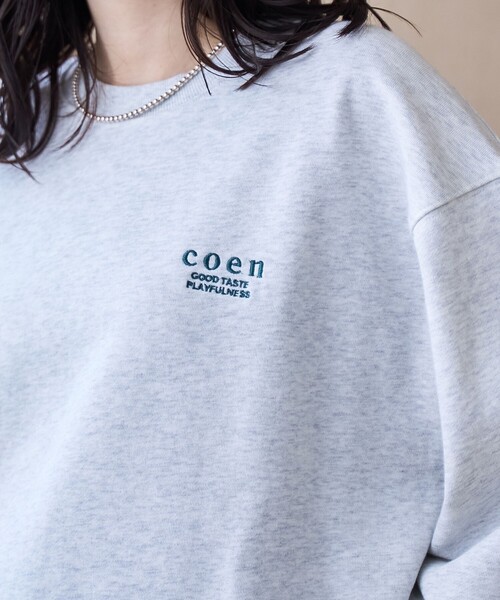 coen(コーエン)の「【新色登場】COEN(コーエン)ロゴ刺繍 C/N裏毛スウェット(スウェット・レディース・ブラック/ナチュラル/ライトグレー/ダークブラウン/レッド/ライトブルー/その他1/オフホワイト/その他2/ダークグレー/イエロー/ライトピンク・M/L)」の15枚目の写真