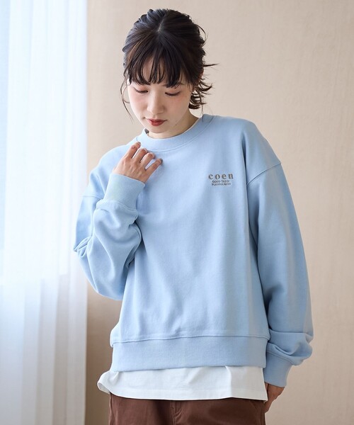 coen(コーエン)の「【新色登場】COEN(コーエン)ロゴ刺繍 C/N裏毛スウェット(スウェット・レディース・ブラック/ナチュラル/ライトグレー/ダークブラウン/レッド/ライトブルー/その他1/オフホワイト/その他2/ダークグレー/イエロー/ライトピンク・M/L)」の18枚目の写真