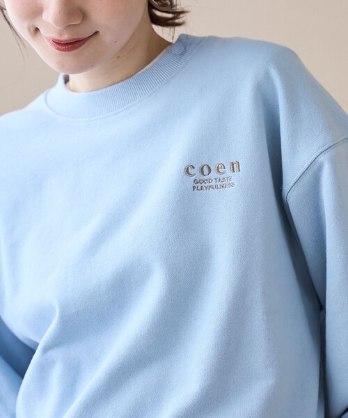 coen(コーエン)の「【新色登場】COEN(コーエン)ロゴ刺繍 C/N裏毛スウェット(スウェット・レディース・ブラック/ナチュラル/ライトグレー/ダークブラウン/レッド/ライトブルー/その他1/オフホワイト/その他2/ダークグレー/イエロー/ライトピンク・M/L)」の20枚目の写真